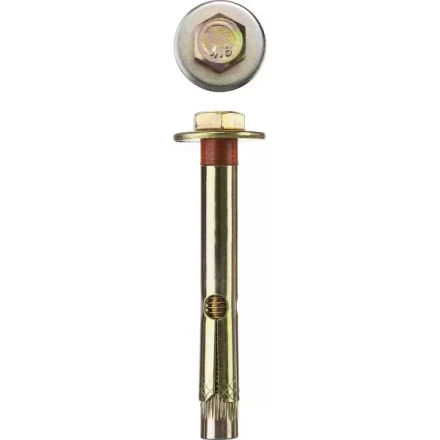 Болт анкерный ЗУБР с пластиковым кольцом, желтопассивированный, 16х110мм, ТФ2, 8шт 4-302312-16-110 купить в Надыме