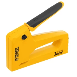 Степлер мебельный Denzel 40214, алюминиевый корпус, тип 53, 6-14 мм, тип 300, 15 мм, тип 500, 15 мм