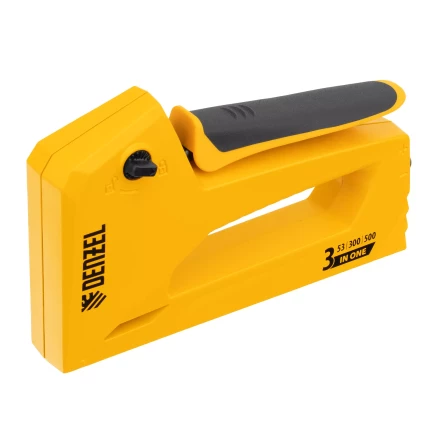 Степлер мебельный Denzel 40214, алюминиевый корпус, тип 53, 6-14 мм, тип 300, 15 мм, тип 500, 15 мм купить в Надыме