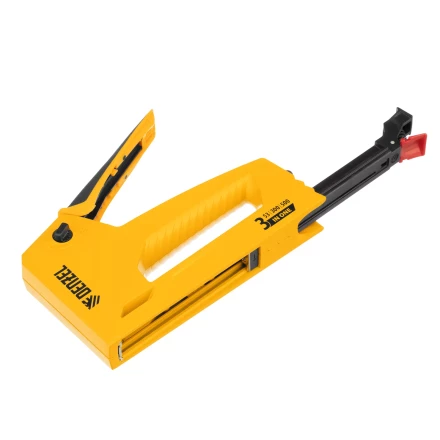 Степлер мебельный Denzel 40214, алюминиевый корпус, тип 53, 6-14 мм, тип 300, 15 мм, тип 500, 15 мм купить в Надыме