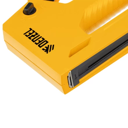 Степлер мебельный Denzel 40214, алюминиевый корпус, тип 53, 6-14 мм, тип 300, 15 мм, тип 500, 15 мм купить в Надыме