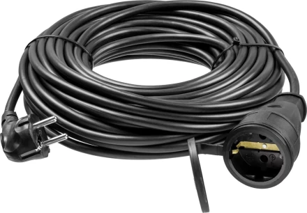 Удлинитель-шнур "ПВС 315-Ш", 20 м, 3500 Вт, 1 гнездо, IP44, ПВС 3х1,5 мм2, ЗУБР 55020-20 купить в Надыме