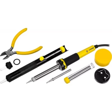Набор STAYER "PROFI" для паяльных работ, паяльник 55300 + подставка + припой + жало сменное + шприц + насадка на жало + канифоль + кусачки, 60 Вт 55314-60-H8 купить в Надыме