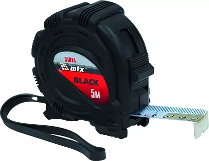 Рулетка Black 3 м х 16 мм обрезиненный корпус  MATRIX 31013 купить в Надыме