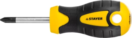 Отвертка STAYER "MASTER" "ТECHNO", двухкомпонентная рукоятка, магнитный наконечник, Cr-V, PH1x38мм 2508-38-1_z02 купить в Надыме