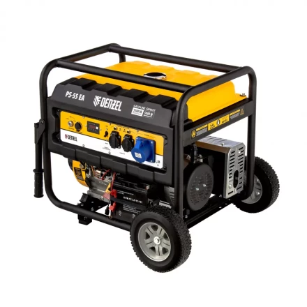 Генератор бензиновый PS 55 EA, 5.5 кВт, 230 В, 25 л, коннектор автоматики 5 PIN, электростартер Denzel 9468743 купить в Надыме