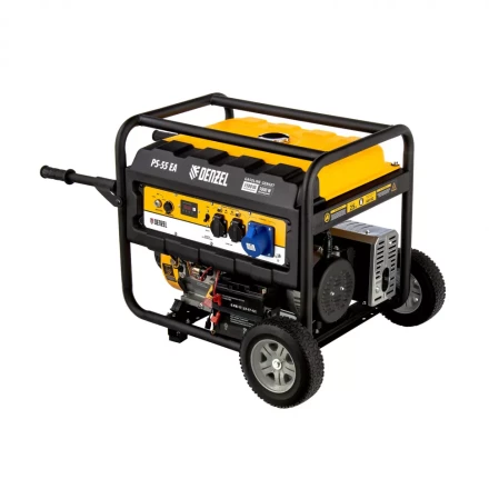 Генератор бензиновый PS 55 EA, 5.5 кВт, 230 В, 25 л, коннектор автоматики 5 PIN, электростартер Denzel 9468743 купить в Надыме