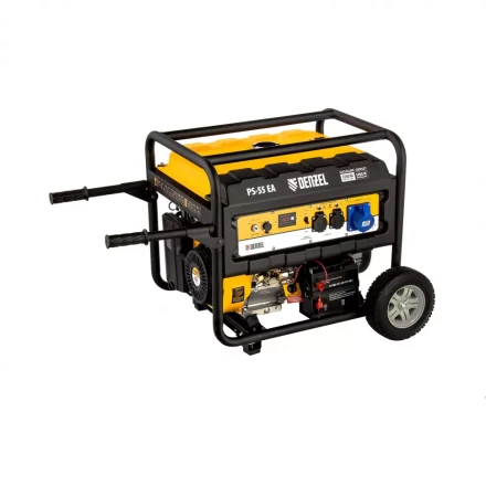 Генератор бензиновый PS 55 EA, 5.5 кВт, 230 В, 25 л, коннектор автоматики 5 PIN, электростартер Denzel 9468743 купить в Надыме