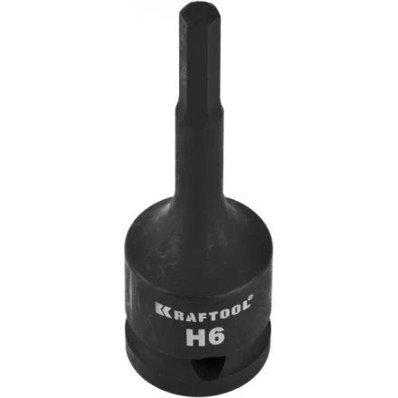 Торцовая головка KRAFTOOL "INDUSTRIE QUALITAT" ударная (1/2"), HEX, Cr-Mo, фосфатированная, H6 27950-06_z01 купить в Надыме