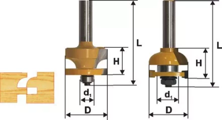 Набор фрез комбинированных рамочных хвостовик 12 мм 2 штуки 46537 купить в Надыме