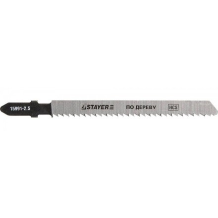 Полотна STAYER &quot;PROFI&quot;, T101BR, для эл/лобзика, HCS, по дереву, фанере, ламинату, обратн. рез, EU-хвост., шаг 2,5мм, 75мм, 2шт 15991-2.5_z01 купить в Надыме