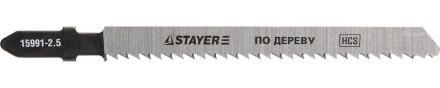 Полотна STAYER &quot;PROFI&quot;, T101BR, для эл/лобзика, HCS, по дереву, фанере, ламинату, обратн. рез, EU-хвост., шаг 2,5мм, 75мм, 2шт 15991-2.5_z01 купить в Надыме
