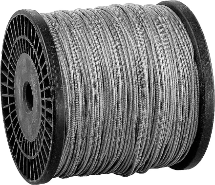 Трос стальной ЗУБР "ПРОФЕССИОНАЛ", оцинкованный, DIN 3055, в оплетке ПВХ, d=8/10 мм, L=60 м 4-304120-08-10 купить в Надыме