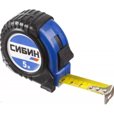 Рулетка СИБИН, обрезиненный пластиковый корпус, 5м/25мм 34019-05-25 купить в Надыме