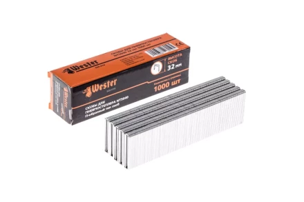 Скобы для степлера WESTER 826-019 32 мм, тип 18GA, 1000 шт. купить в Надыме