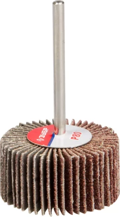 Круг шлифовальный ЗУБР &quot;МАСТЕР&quot; веерный лепестковый, на шпильке, тип КЛО, зерно-электрокорунд нормальный, P80, 15х30мм 36600-080 купить в Надыме