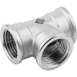 Тройник ЗУБР "ЭКСПЕРТ", никелированная латунь, г/г/г, 1/2" 51252-1/2