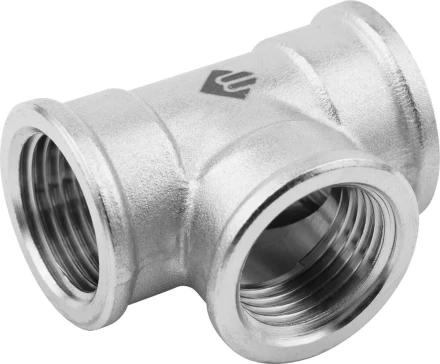 Тройник ЗУБР "ЭКСПЕРТ", никелированная латунь, г/г/г, 1/2" 51252-1/2 купить в Надыме