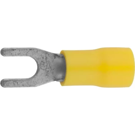 Наконечник СВЕТОЗАР для кабеля, изолированный, с вилкой, желтый, вн. d 4,3мм, под болт 8мм, провод 4-6мм2, 48А, 10шт 49420-60 купить в Надыме