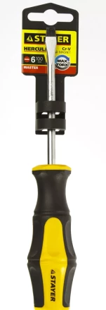 Отвертка STAYER "MASTER" "HERCULES", Сr-V, противоскользящая рукоятка, SL6,0x100мм 25051-06-10_z02 купить в Надыме