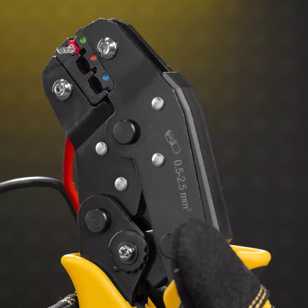 Клещи для обжима Denzel 17747 изолир. наконечников НКИ и НВИ, разъемов РПИ, гильз ГСИ, 0,5 - 2,5 мм2 купить в Надыме