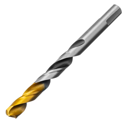 Сверло спиральное по металлу Denzel 10 x 133мм, Р6М5, Golden Tip, многогранная заточка, 718285 купить в Надыме