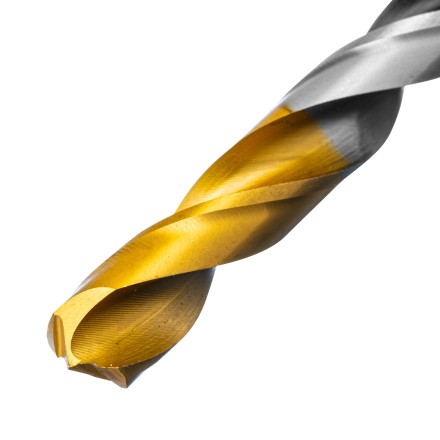 Сверло спиральное по металлу Denzel 10 x 133мм, Р6М5, Golden Tip, многогранная заточка, 718285 купить в Надыме
