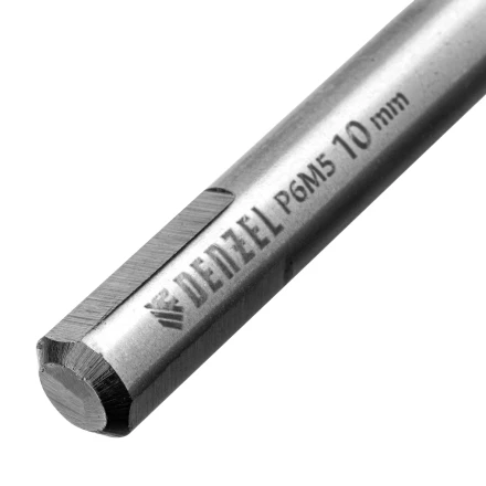 Сверло спиральное по металлу Denzel 10 x 133мм, Р6М5, Golden Tip, многогранная заточка, 718285 купить в Надыме