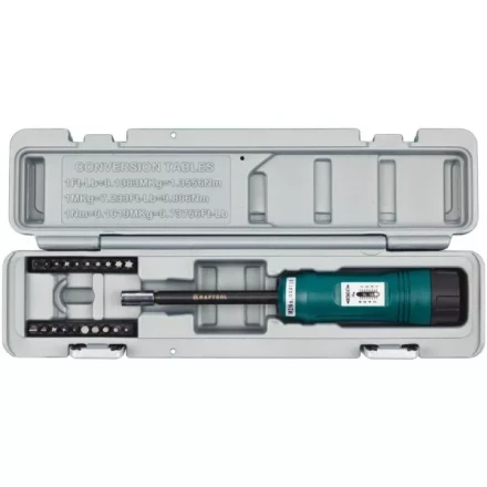 Отвертка динамометрическая KRAFTOOL со шкалой, регулируемая, 1-8 Нм, точность +/-6%, 20 бит, в боксе 64030 купить в Надыме