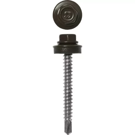 Саморезы ЗУБР окраш., RAL 8028 земел.-коричн., для крепл. кров. матер. к дерев. обреш., 4.8x38мм, 300шт 4-300315-48-038-8028 купить в Надыме