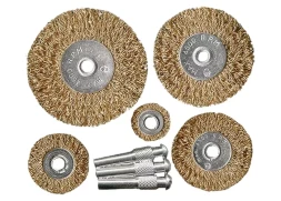 Набор щеток для дрели 5 шт 5 плоских 25-38-50-63-75 мм со шпильками металлические MATRIX 74494