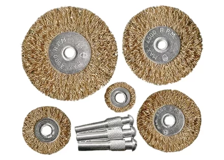 Набор щеток для дрели 5 шт 5 плоских 25-38-50-63-75 мм со шпильками металлические MATRIX 74494 купить в Надыме