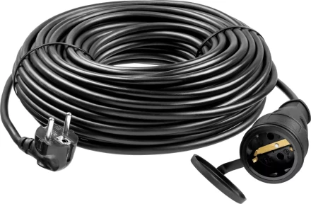 Удлинитель-шнур "ПВС 315-Ш", 30 м, 3500 Вт, 1 гнездо, IP44, ПВС 3х1,5 мм2, ЗУБР 55020-30 купить в Надыме