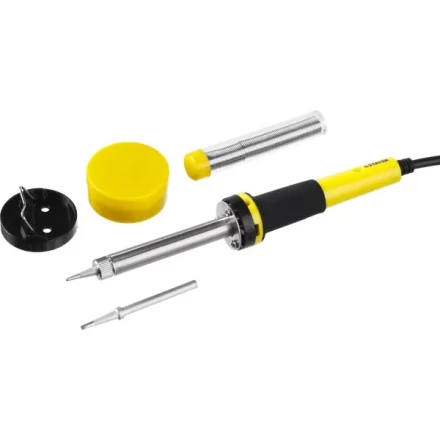 Набор для паяльных работ STAYER "PROFI" PROTerm, 55312-40-H5, паяльник 55300 + подставка + припой + жало сменное + канифоль, 40 Вт 55312-40-H5 купить в Надыме