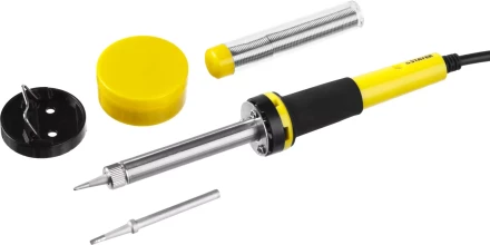 Набор для паяльных работ STAYER "PROFI" PROTerm, 55312-40-H5, паяльник 55300 + подставка + припой + жало сменное + канифоль, 40 Вт 55312-40-H5 купить в Надыме