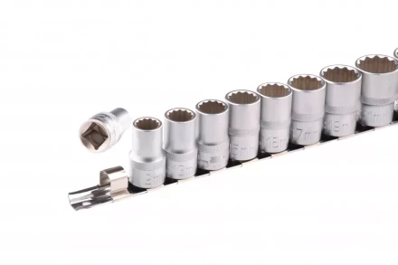 Набор торцевых головок 1/2 двенадцатигранные CrV 10 шт 10-24 мм Stels 13638 купить в Надыме