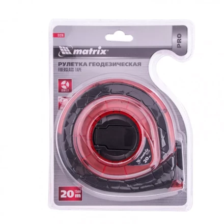 Рулетка геодезическая 20 м х 15 мм закрытый корпус фибергласовая лента двусторонняя шкала Pro Matrix 31270 купить в Надыме