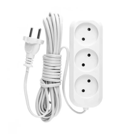 Удлинитель бытовой без заземления 7 м 3 розетки 6 А серия УХ6 Denzel 95928 купить в Надыме