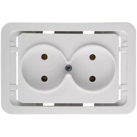 Розетка СВЕТОЗАР "ГАММА" двойная, цвет белый, 16А/~250В SV-54102-W купить в Надыме