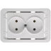 Розетка СВЕТОЗАР "ГАММА" двойная, цвет белый, 16А/~250В SV-54102-W купить в Надыме