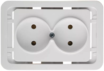 Розетка СВЕТОЗАР "ГАММА" двойная, цвет белый, 16А/~250В SV-54102-W купить в Надыме