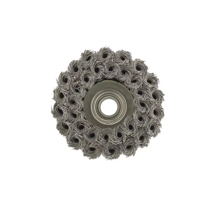 Щетка для УШМ 75 мм М14 "чашка" двухрядная крученая проволока 0,8 мм MTX 74686 купить в Надыме