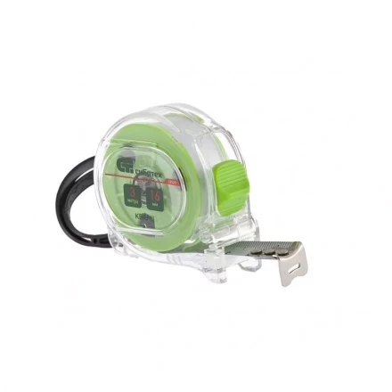 Рулетка Кварц, прозрачный корпус, амортизатор, 3 м х 16 мм  СИБРТЕХ 32520 купить в Надыме