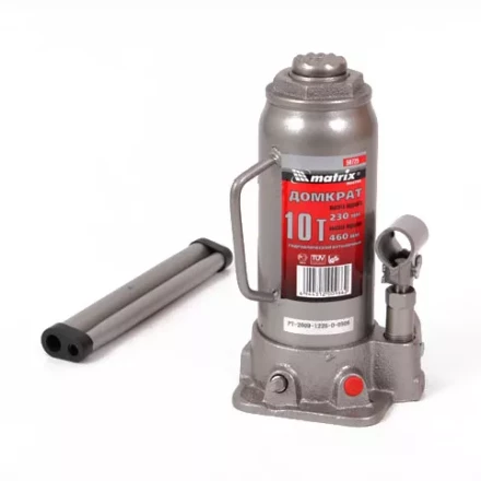 Домкрат гидравлический бутылочный 10 т h подъема 230–460 мм  MATRIX MASTER 50725 купить в Надыме