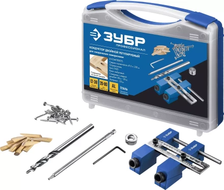 ЗУБР два отверстия, регулируемый кондуктор для глухих отверстий, Профессионал (30081) купить в Надыме