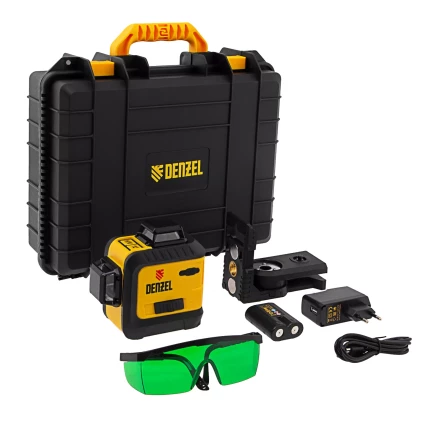 Лазерный уровень мультипризм. LXI 360-2 Green, 30 м, 520 нм, акк. Li 2800 mAh, резьба 1/4"// Denzel 35078 купить в Надыме