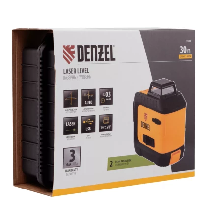 Лазерный уровень мультипризм. LXI 360-2 Green, 30 м, 520 нм, акк. Li 2800 mAh, резьба 1/4"// Denzel 35078 купить в Надыме