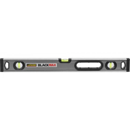 Уровень STAYER &quot;PROFESSIONAL&quot; &quot;BlackMax&quot; коробчатый усиленный с ручками, утолщенный особопроч профиль, 0,5мм/м, 3 ампулы, 60см 3475-060 купить в Надыме