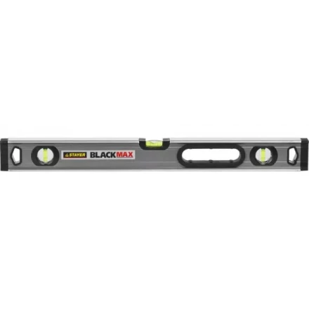 Уровень STAYER "PROFESSIONAL" "BlackMax" коробчатый усиленный с ручками, утолщенный особопроч профиль, 0,5мм/м, 3 ампулы, 60см 3475-060 купить в Надыме