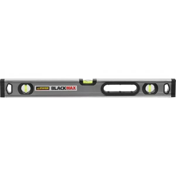Уровень STAYER "PROFESSIONAL" "BlackMax" коробчатый усиленный с ручками, утолщенный особопроч профиль, 0,5мм/м, 3 ампулы, 60см 3475-060 купить в Надыме